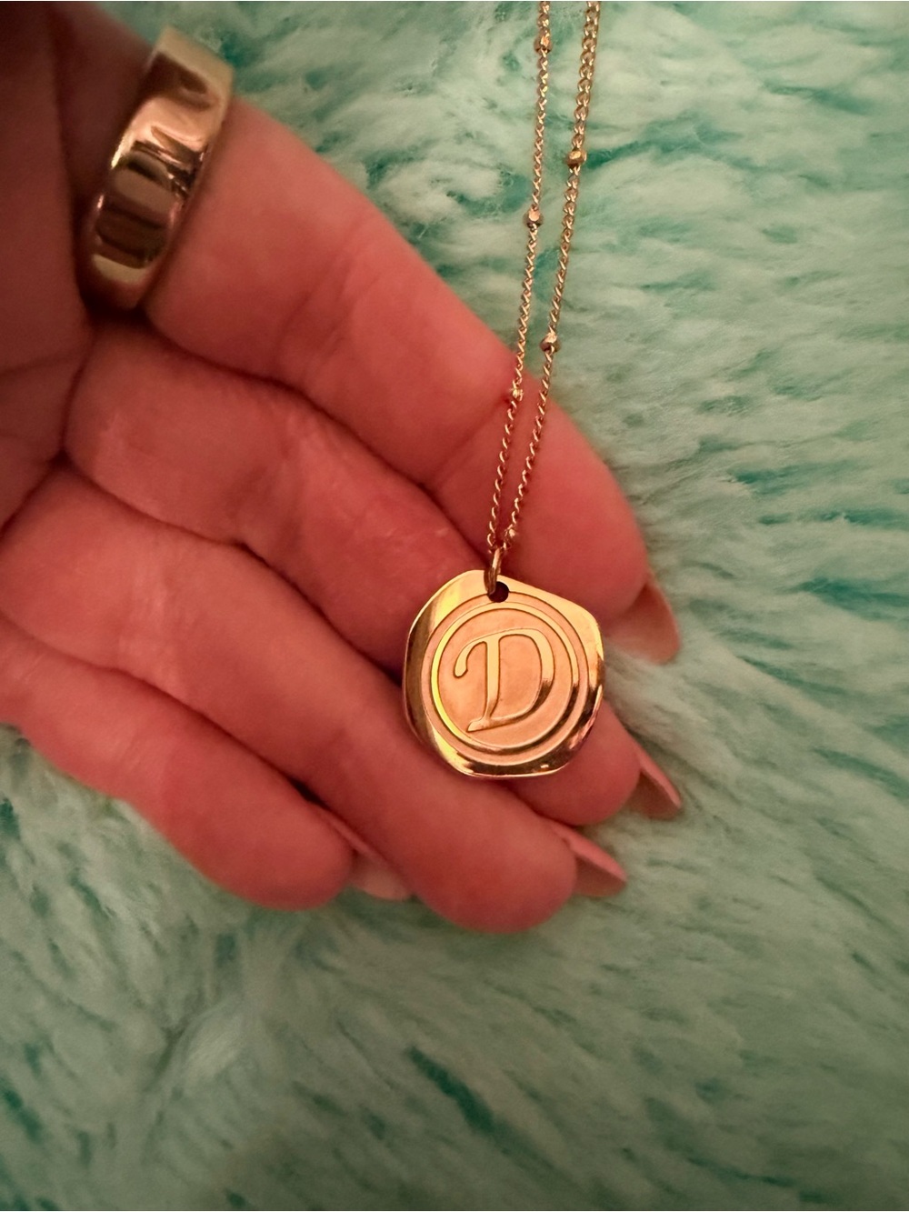 Gold Initial 'D' Disc Necklace - Women's Jewelry